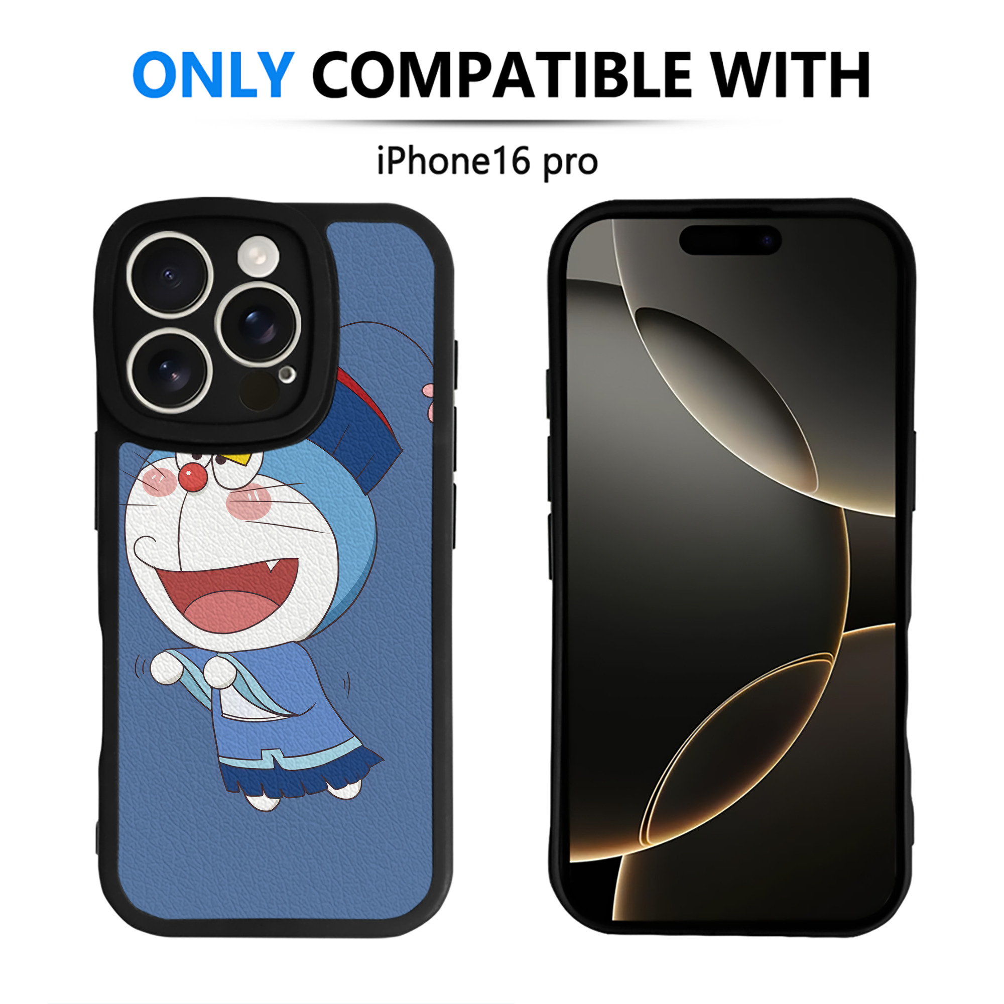 （画像用） ドラえもん Doraemon 【iPhone 16シリーズ対応】シリコンスマホケース（レザー調） 材質：シリコン